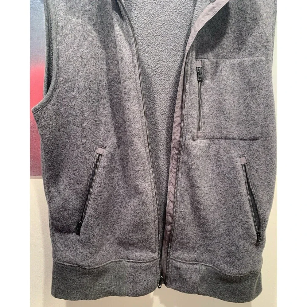 J.Crew Knit Wear Mens MED Summit Vest Grey Fleece Full Zip Pockets VGUC
